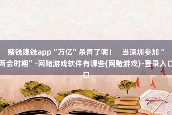 赌钱赚钱app“万亿”杀青了呢！   当深圳参加“两会时期”-网赌游戏软件有哪些(网赌游戏)-登录入口
